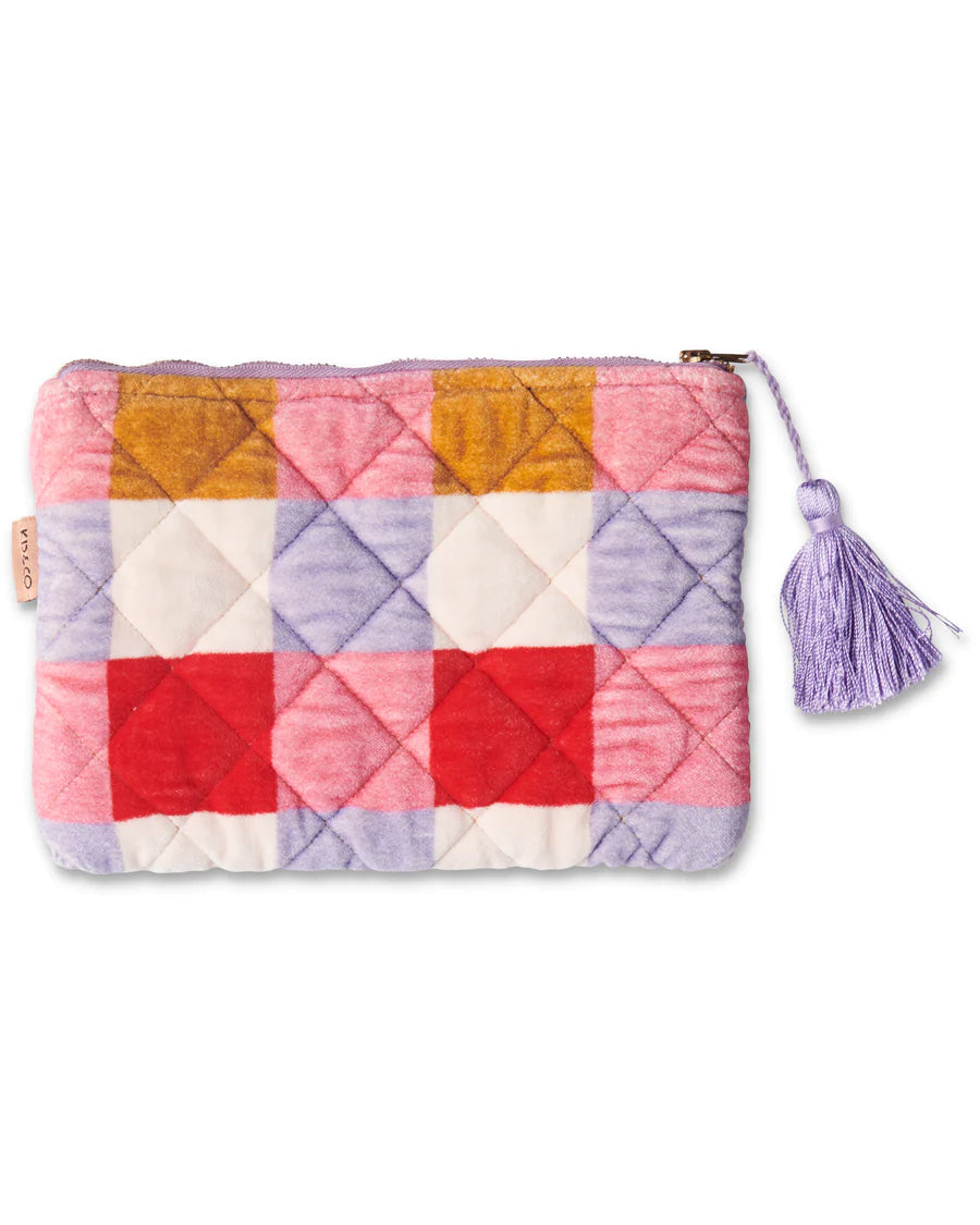 Summer Check  Velvet Cosmetic Purse