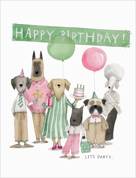 Dog Party  Birthday| Single Card