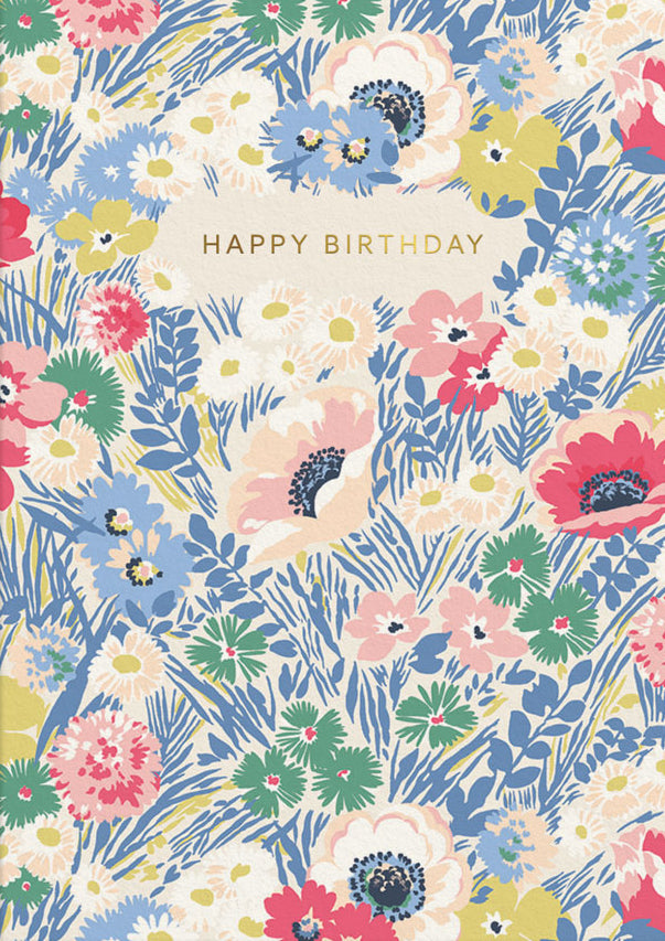 Happy Birthday Meadow Floral | Single Card