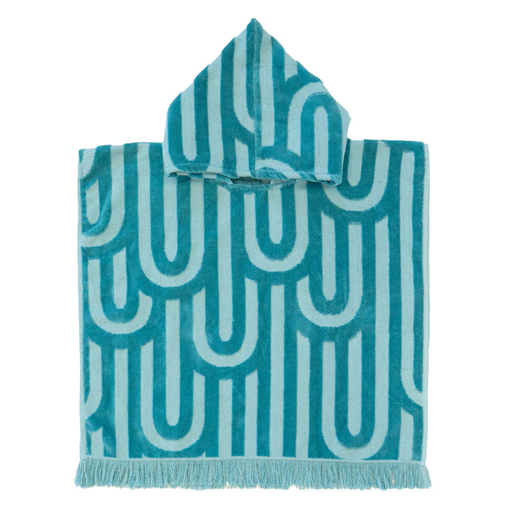 HiLo Kids Poncho Arcade | Turquoise