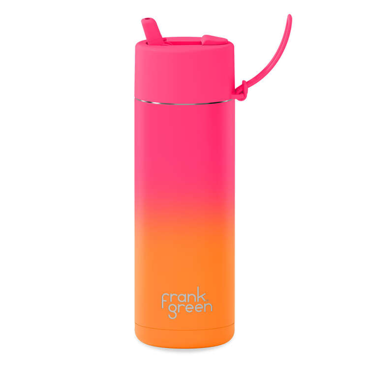 Frank Green Ceramic Drink Bottle With Straw Lid | 20 0z  | 595 ml | Gradient Summer Sunset