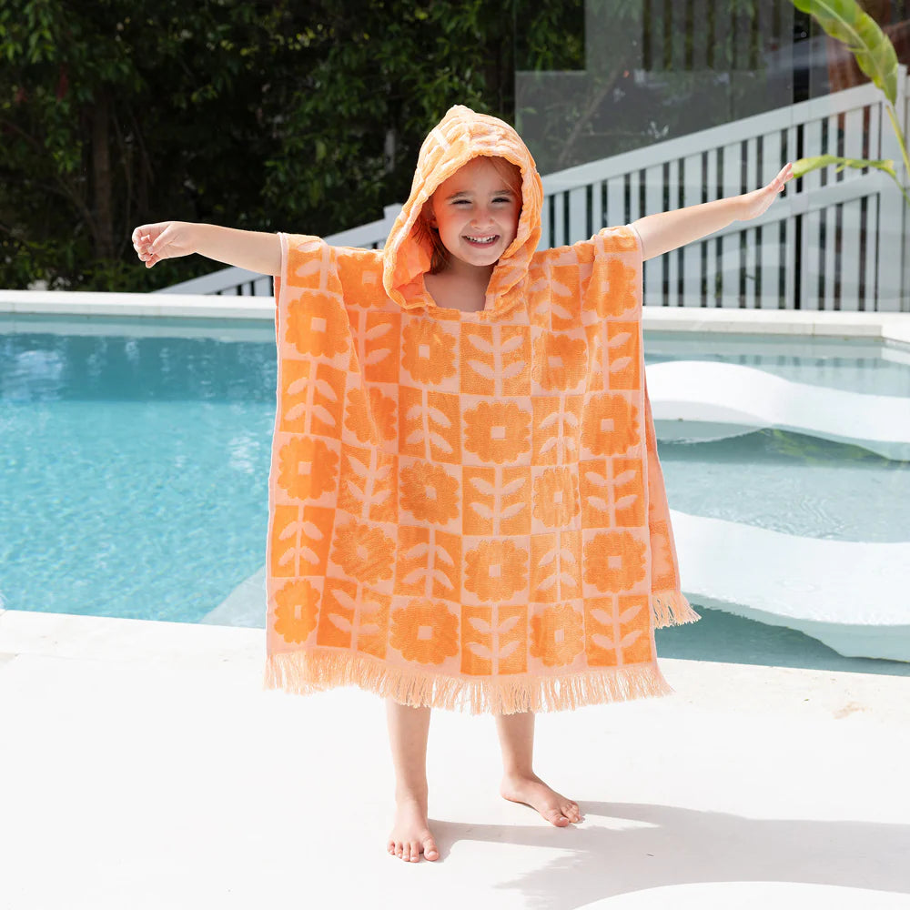 HiLo Kids Poncho Bloom | Peach