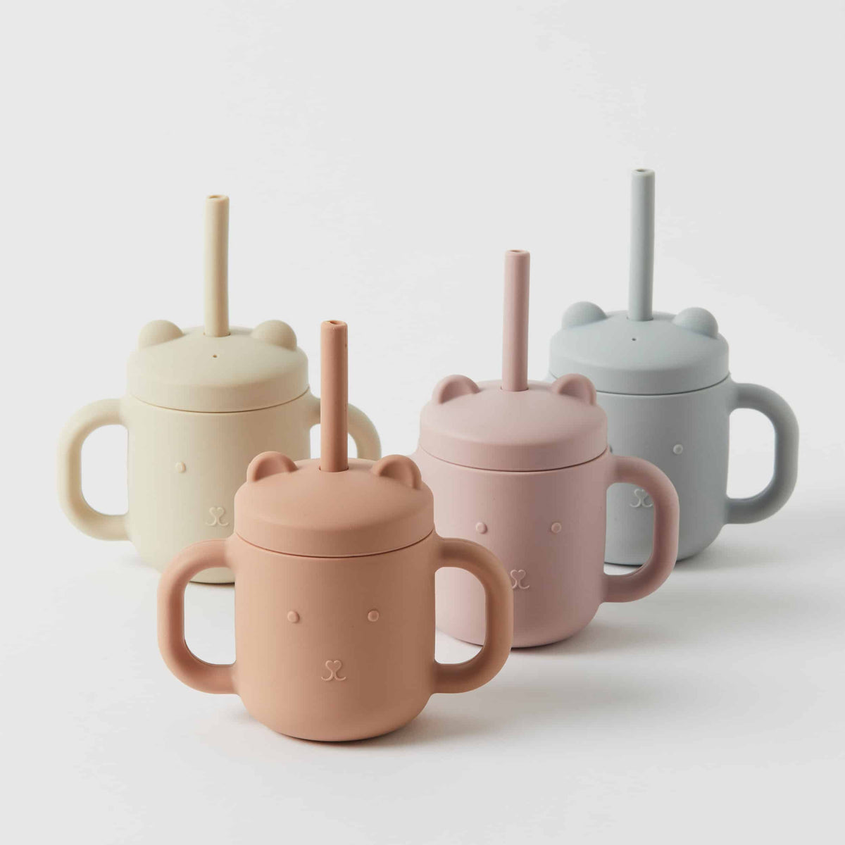 Henny Silicone Sippy Cup With Straw | Almond